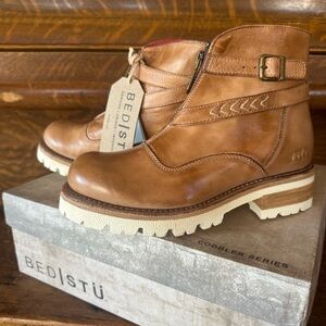 BED|STU Tan Leather Ankle Boots